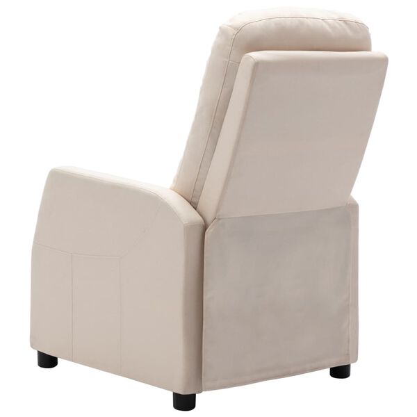 vidaXL Electric Recliner Chair Cream Fabric