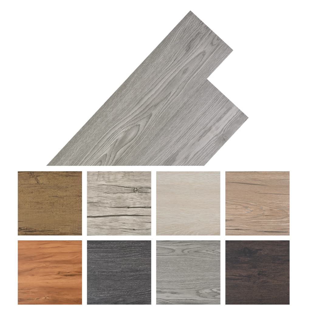 vidaXL Self-adhesive PVC Flooring Planks 5.02 m² 2 mm Dark Grey