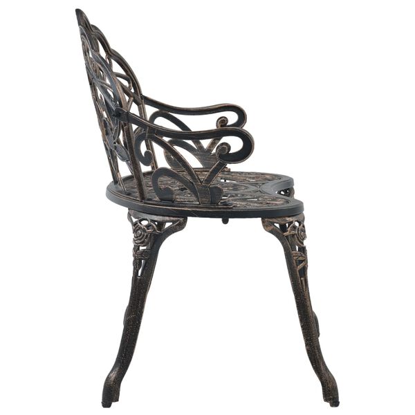 vidaXL Bistro Bench 100cm Bronze Cast Aluminium