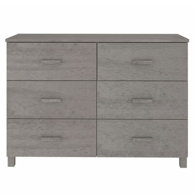 vidaXL Sideboard HAMAR Light Grey 113x40x80 cm Solid Wood Pine