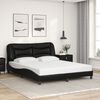 vidaXL Bed Frame without Mattress "Hvar" Black 152x203 cm Queen Faux Leather