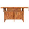 vidaXL Workbench with Drawers and Vices 162x62x83 cm Solid Wood Acacia