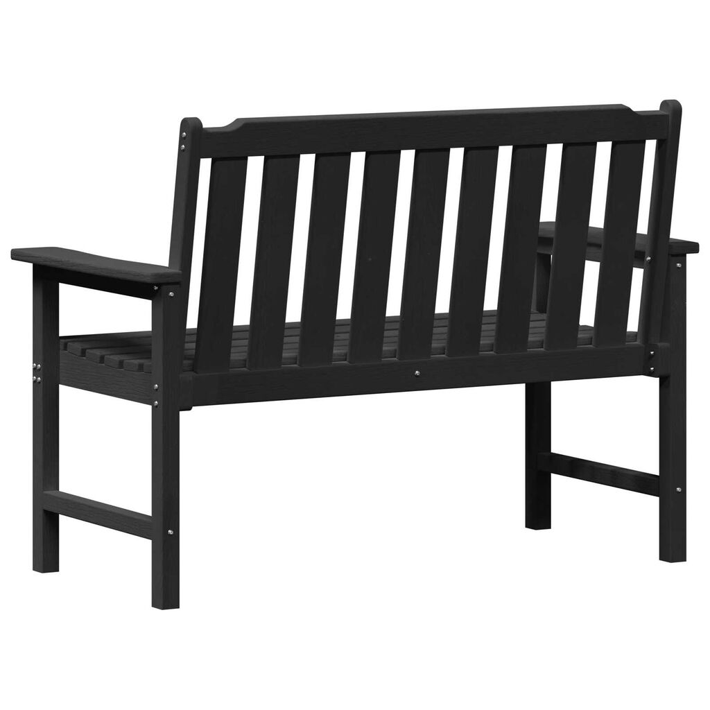 vidaXL Garden Bench Black 120 cm HDPE