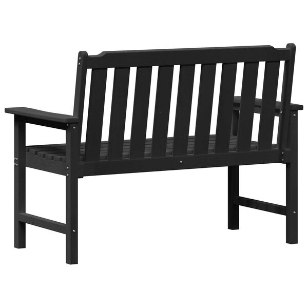 vidaXL Garden Bench Black 120 cm HDPE