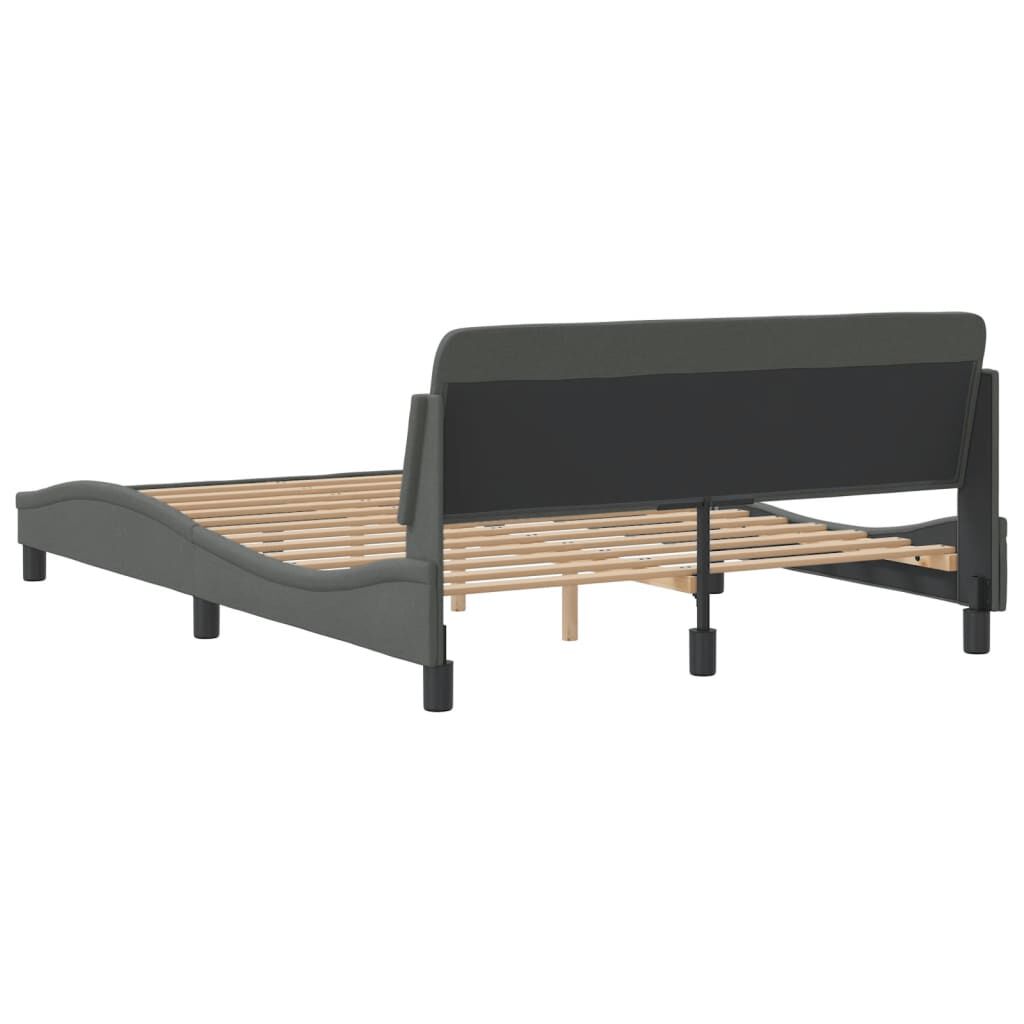 vidaXL Bed Frame without Mattress Dark Grey 137x187 cm Double Fabric