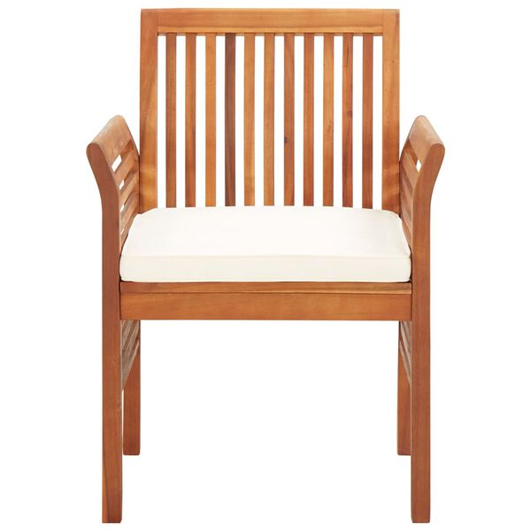 vidaXL 3 Piece Outdoor Dining Set with Cushions Solid Wood Acacia