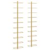 vidaXL Wall-mounted Wine Rack for 10 Bottles 2 pcs Gold Metal