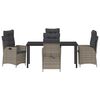 vidaXL Garden Dining Set with Cushion 5 pcs Grey Poly Rattan