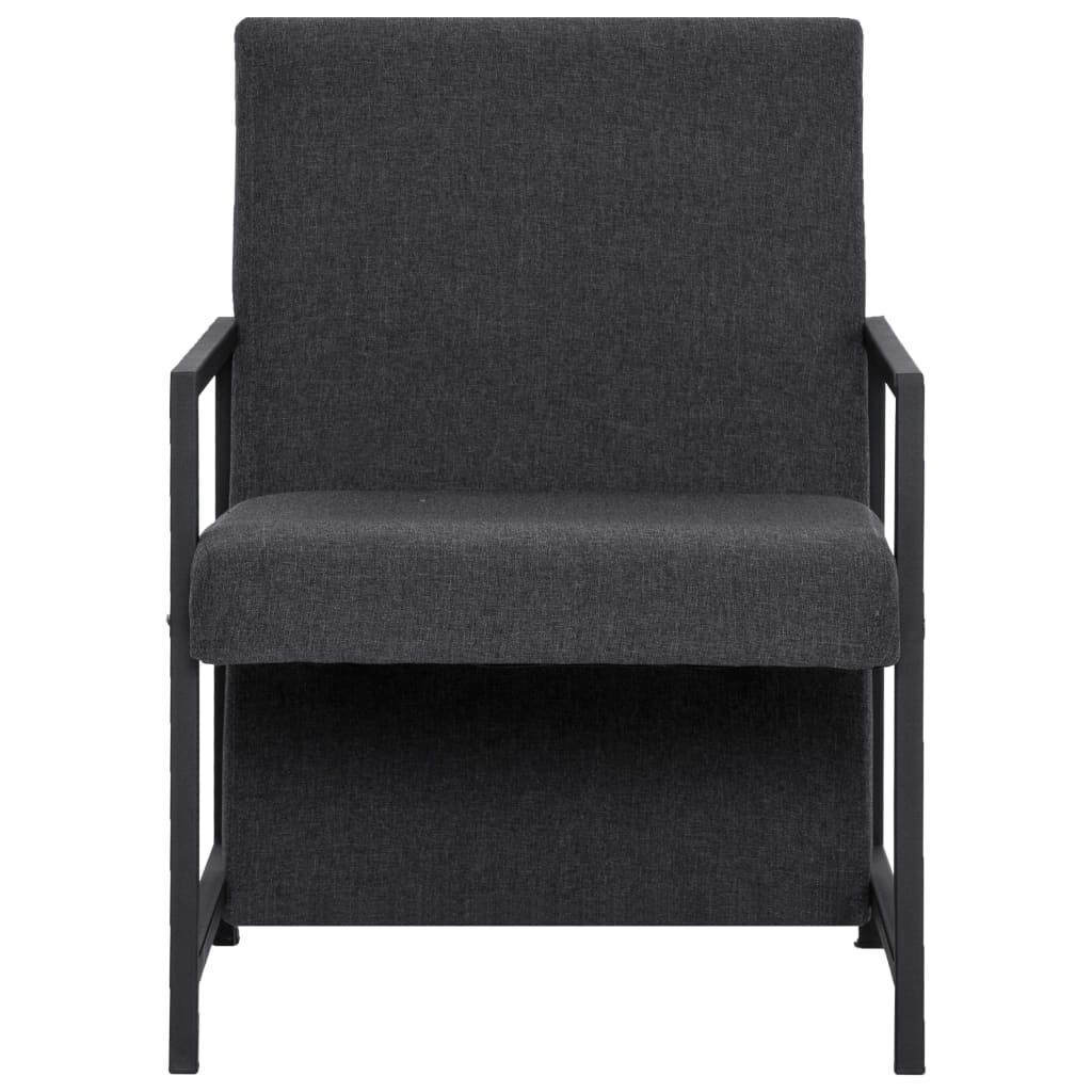 vidaXL Armchair with Chrome Feet Dark Gray Fabric