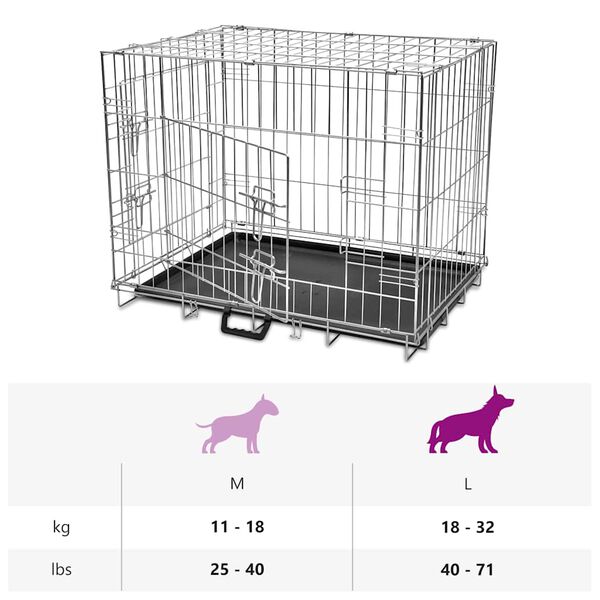 Foldable Metal Dog Bench L