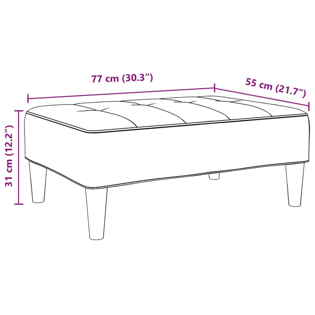 vidaXL Footstool Dark Grey 77x55x31 cm Velvet