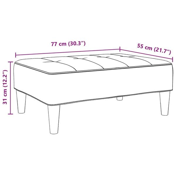 vidaXL Footstool Dark Grey 77x55x31 cm Velvet