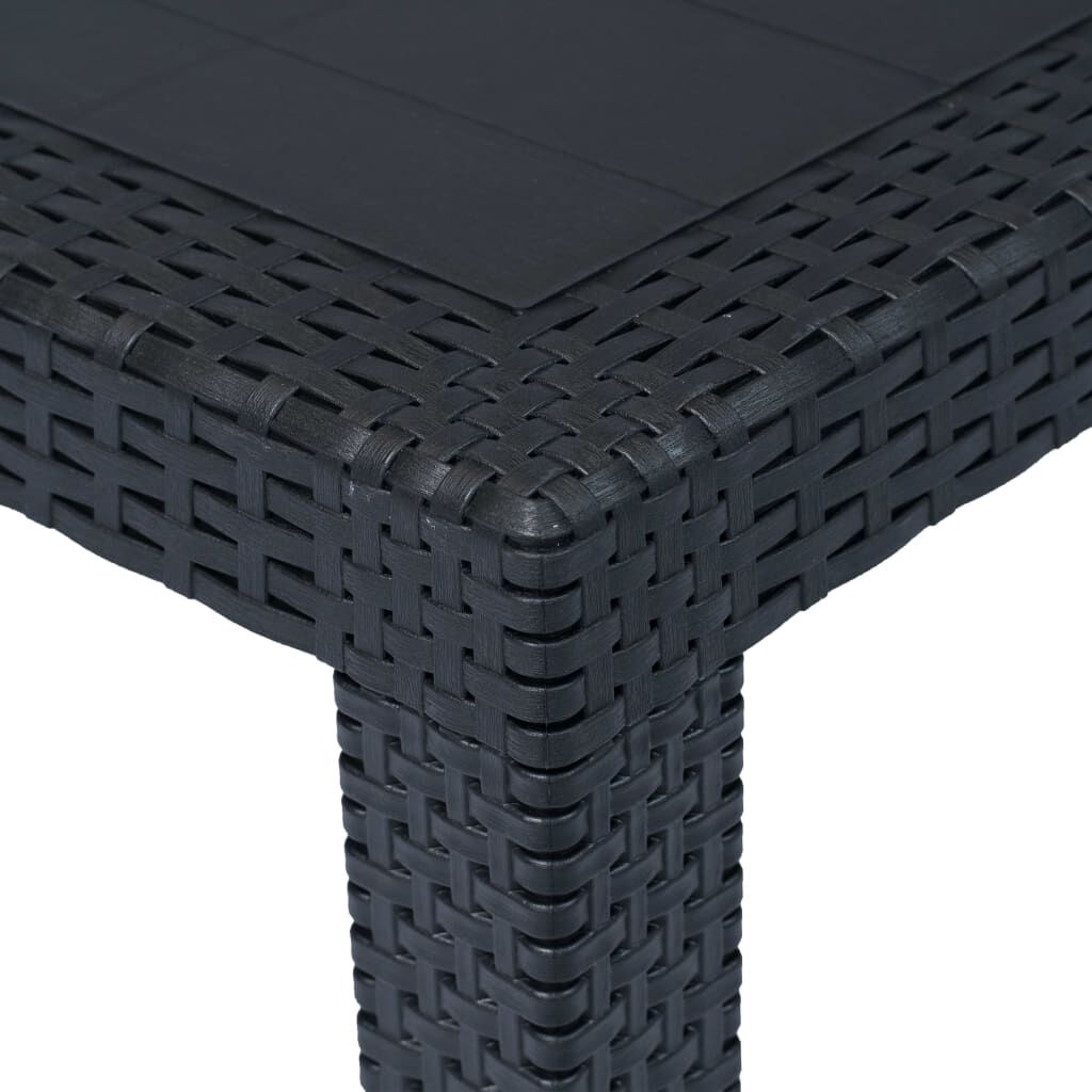 vidaXL 9 Piece Outdoor Dining Set Plastic Anthracite Rattan Look