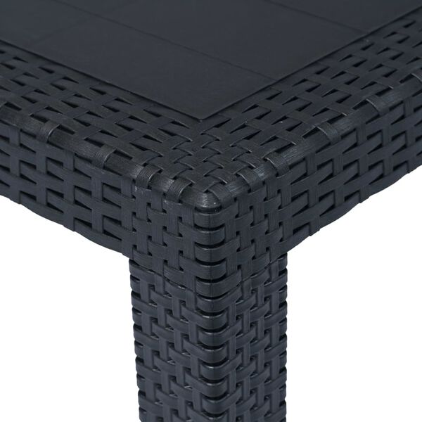 vidaXL 9 Piece Outdoor Dining Set Plastic Anthracite Rattan Look