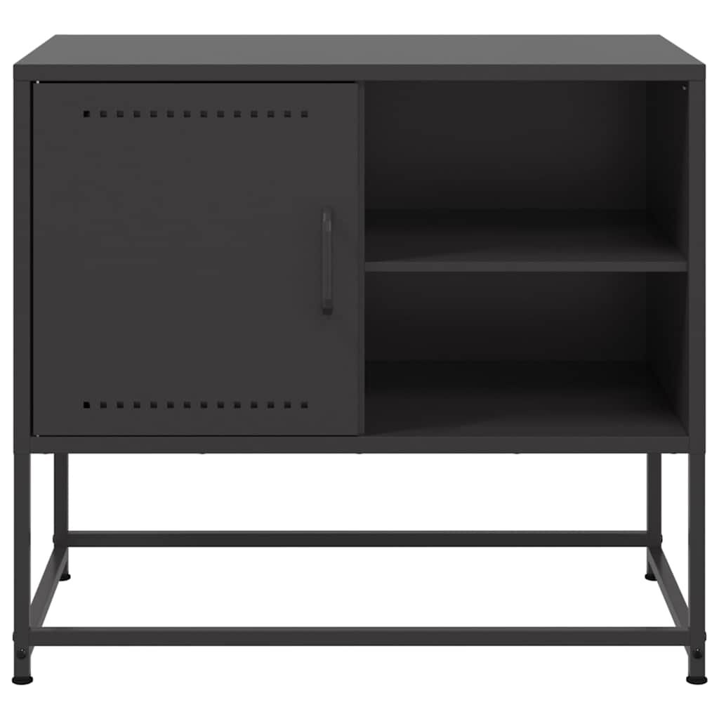 vidaXL TV Cabinet Black 68x39x60.5 cm Steel
