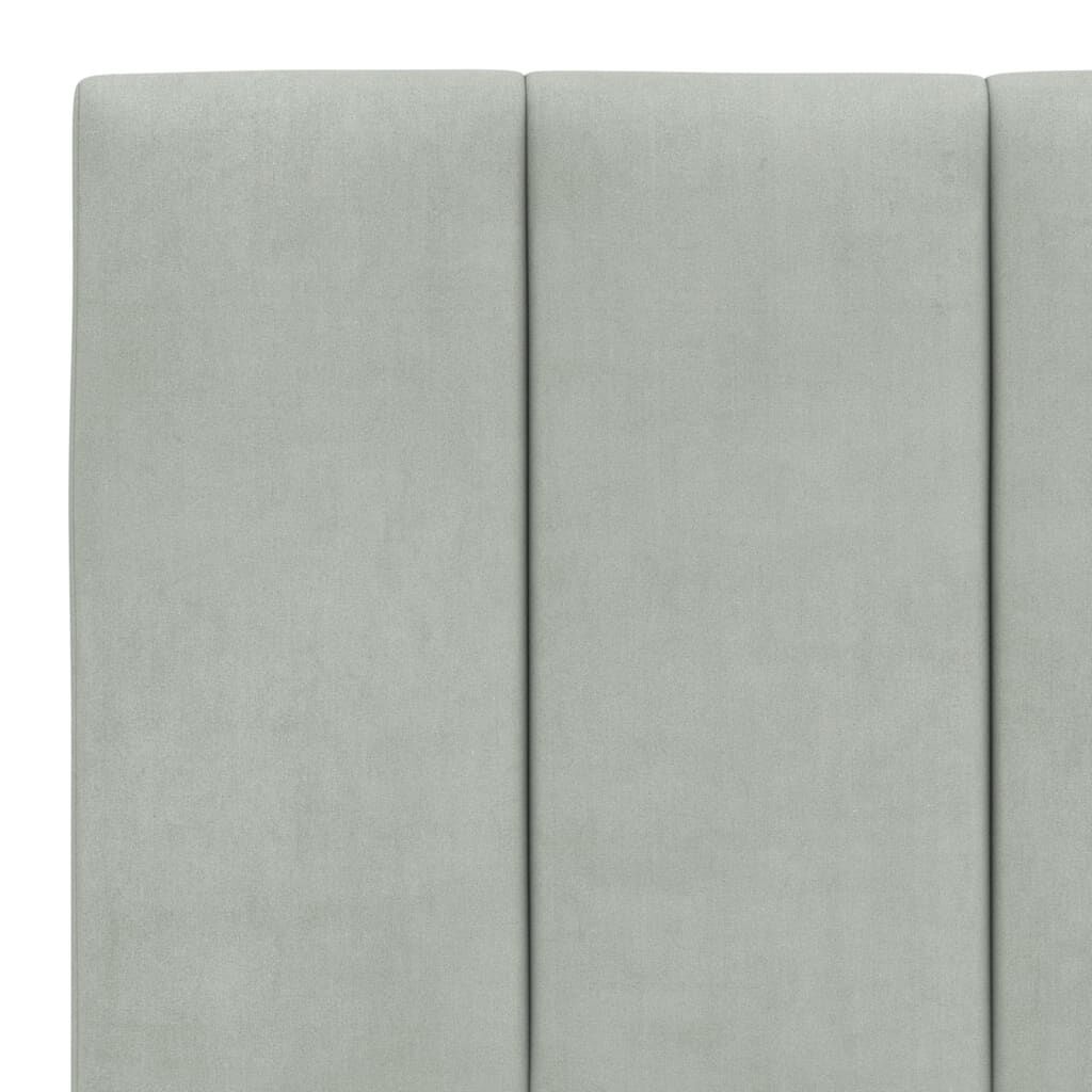 vidaXL Bed Frame with LED without Mattress Light Grey 193x203 cm Velvet