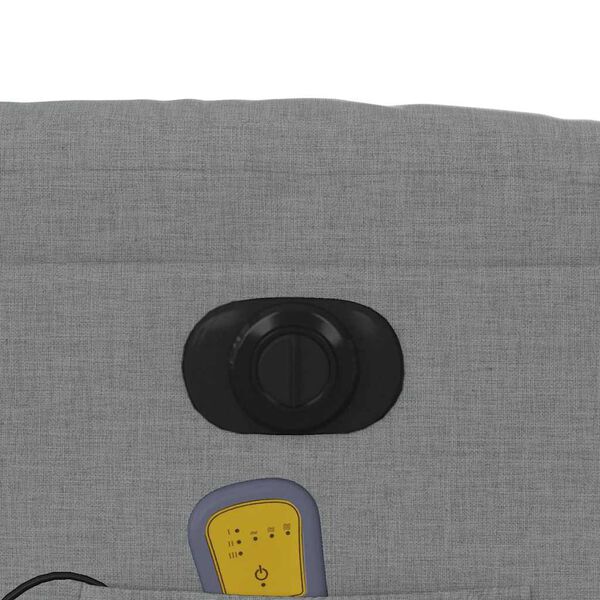 vidaXL Electric Massage Recliner Chair Light Grey Fabric