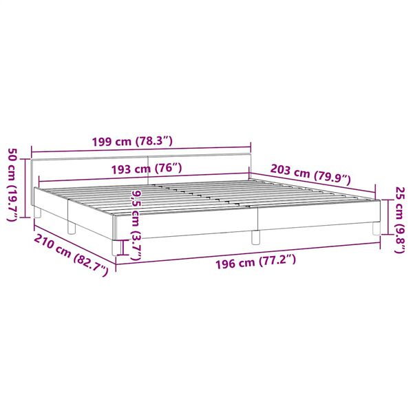 vidaXL Bed Frame without Mattress White King Faux Leather