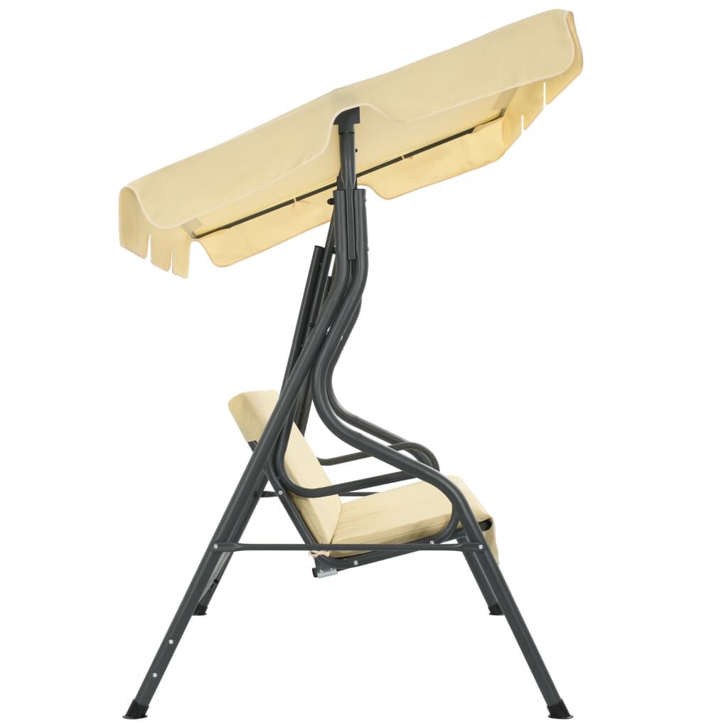 vidaXL Garden Swing Bench Cream White 170x110x153 cm