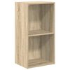 vidaXL 2-Tier Book Cabinet Sonoma Oak 40x30x76.5 cm Engineered Wood