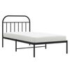 vidaXL Metal Bed Frame without Mattress with Headboard Black 100x200cm