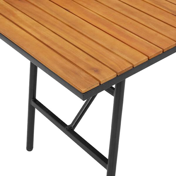 vidaXL Dining Table - Black, 110x55x62 cm, Made from Solid Acacia Wood