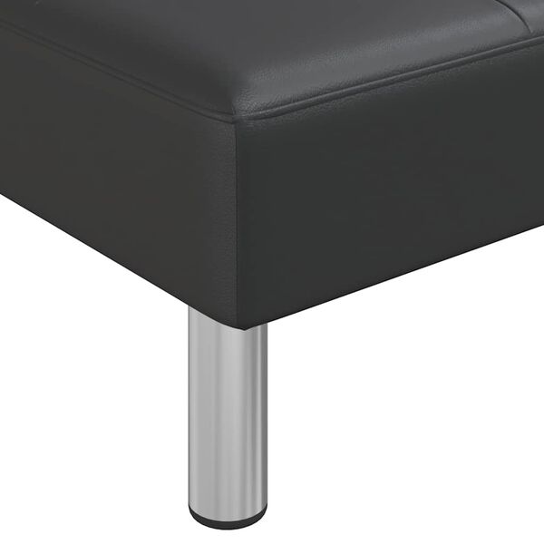 vidaXL L-shaped Sofa Bed Black 255x140x70 cm Faux Leather