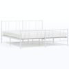 vidaXL Metal Bed Frame without Mattress with Footboard White 183x213cm