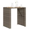 vidaXL Garden Bar Table with Acacia Wood Top Grey 105x80x110 cm Poly Rattan
