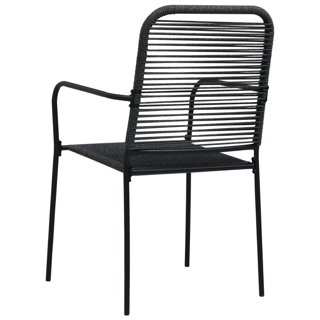 vidaXL Garden Chairs 4 pcs Cotton Rope and Steel Black