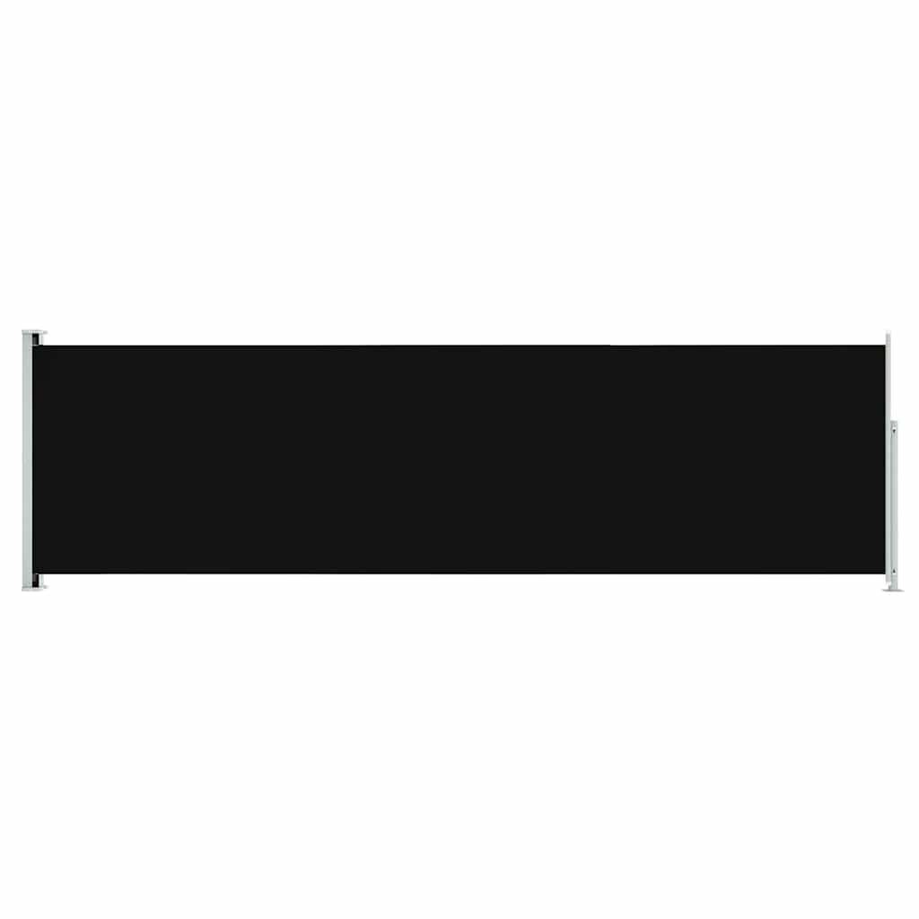 vidaXL Patio Retractable Side Awning 180x600 cm Black
