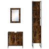 vidaXL 3 Piece Bathroom Furniture Set Smoked Oak Engineered Wood