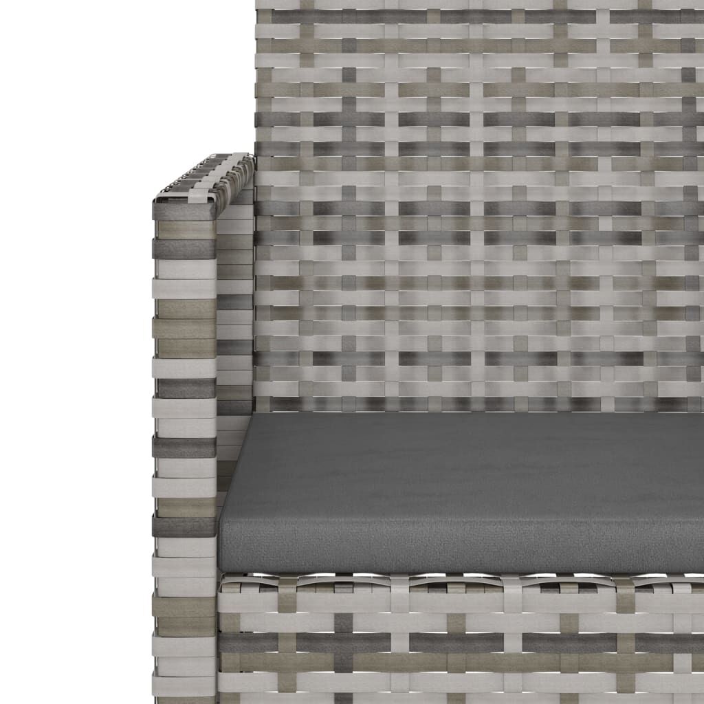 vidaXL Garden Bench with Cushions Grey 105 cm Poly Rattan