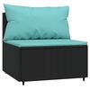 vidaXL 3 Piece Garden Lounge Set with Cushions Black Poly Rattan