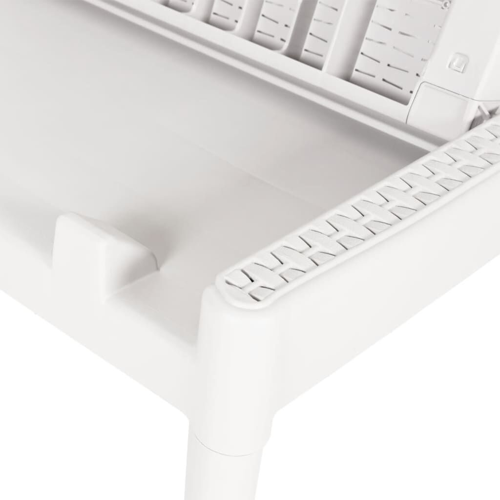 vidaXL Sun Lounger White 186x60x29 cm PP
