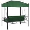 vidaXL Garden Swing Bench with Canopy Green Steel