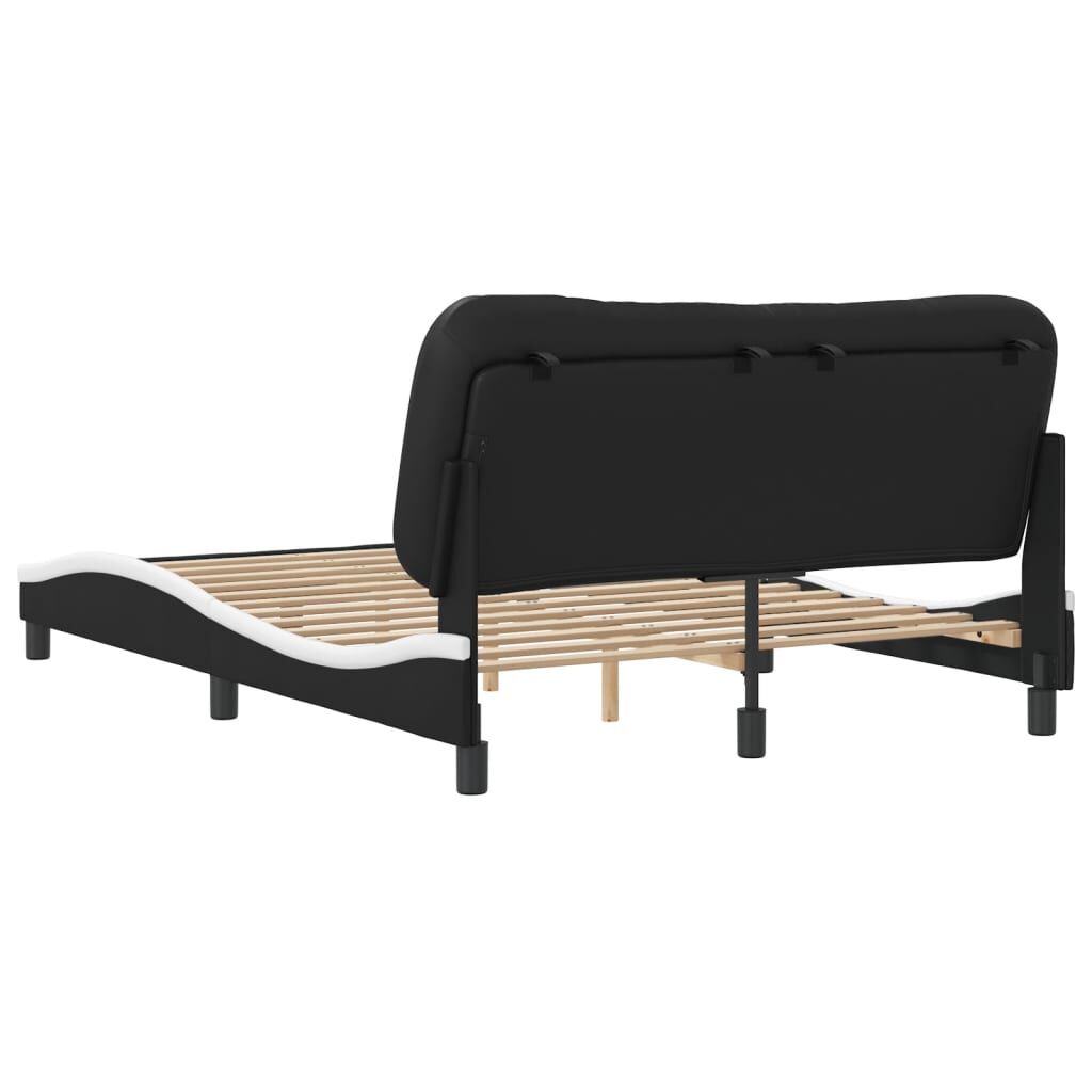 vidaXL Bed Frame without Mattress Black and White 137x187 cm Double Faux Leather
