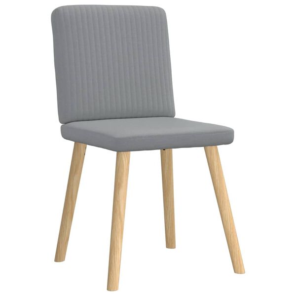 vidaXL Dining Chairs 4 pcs Light Grey Fabric
