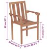 vidaXL Stackable Garden Chairs with Cushions 4 pcs Solid Teak Wood
