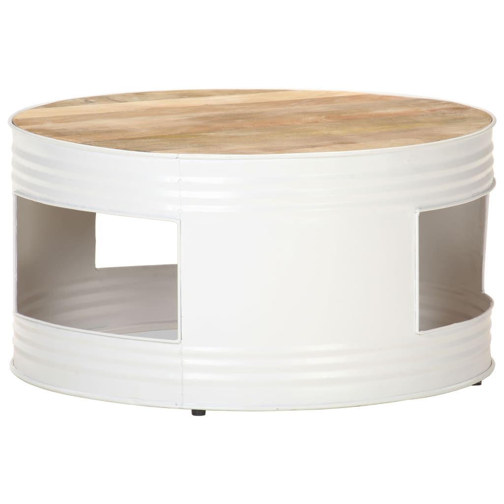 vidaXL Coffee Table White 68x68x36 cm Solid Mango Wood
