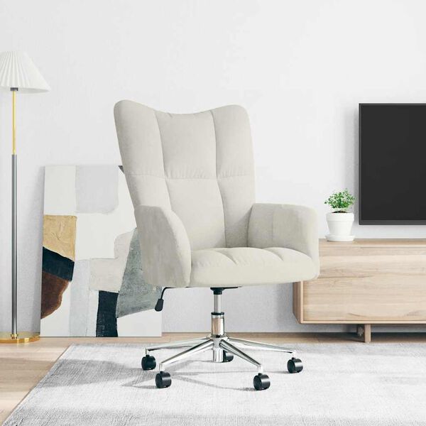 vidaXL Relaxing Chair Cream White Velvet