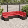 vidaXL Sofa Set with Cushion with Storage Brown Poly Rattan