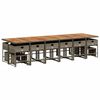 vidaXL 17 Piece Garden Dining Set with Cushions Grey Poly Rattan