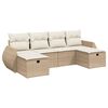 vidaXL 6 Piece Garden Sofa Set with Cushions Beige Poly Rattan