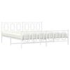 vidaXL Metal Bed Frame without Mattress with Footboard White 193x203cm