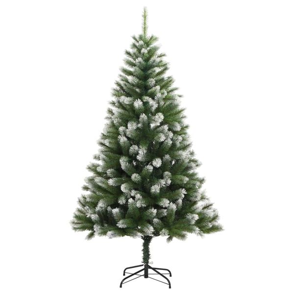 vidaXL Artificial Hinged Christmas Tree 150 LEDs & Flocked Snow 150 cm