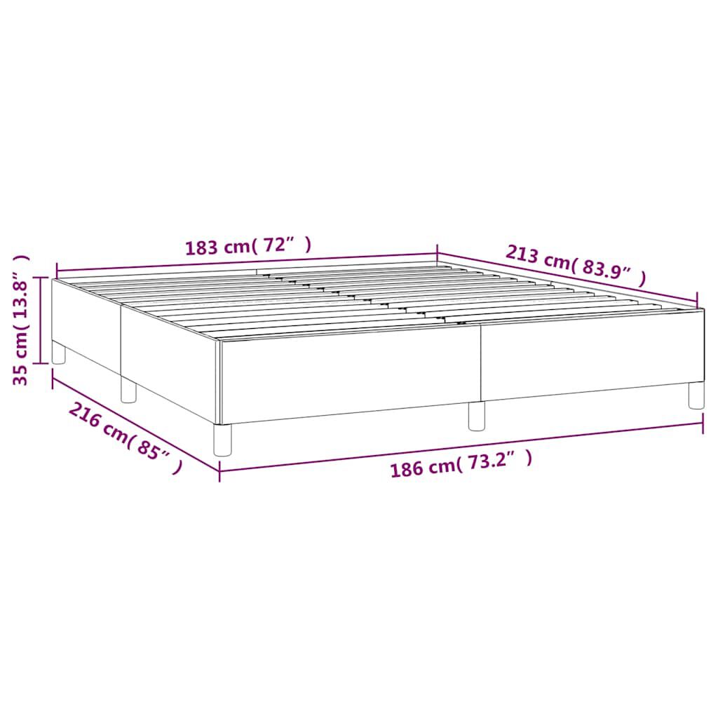 vidaXL Bed Frame without Mattress Dark Grey California King Fabric