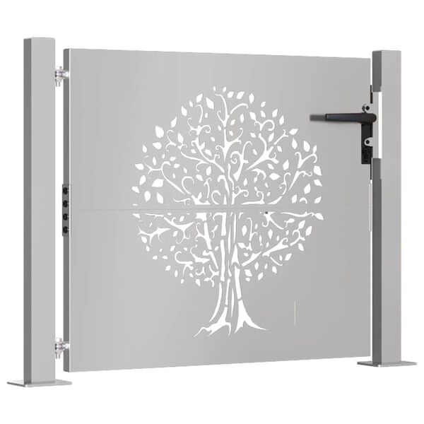 vidaXL Garden Gate 105x80 cm Corten Steel Tree Design