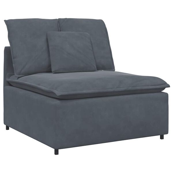 vidaXL Modular Sofa Centre Module with Cushions Dark Grey 100 cm
