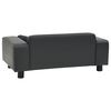 vidaXL Dog Sofa Dark Grey 81x43x31 cm Plush and Faux Leather
